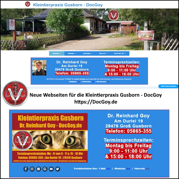 neue Webseite Kleintierpraxis Gusborn Dr. Reinhard Goy DocGoy
