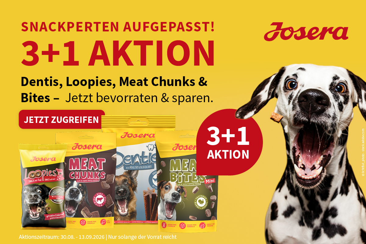 Josera, Snack, Denties, Meat Bites, Meat Chunks, Loopies, getreidefrei, zuckerfrei, ohne Konservierungsstoffe, DocGoy, Tierarzt24, Kleintierpraxis Gusborn,